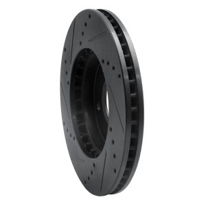 Hyundai XG350 Brake Rotor (1) - Front Right - R1 Concepts - Drilled & Slotted - Black - `01-`03